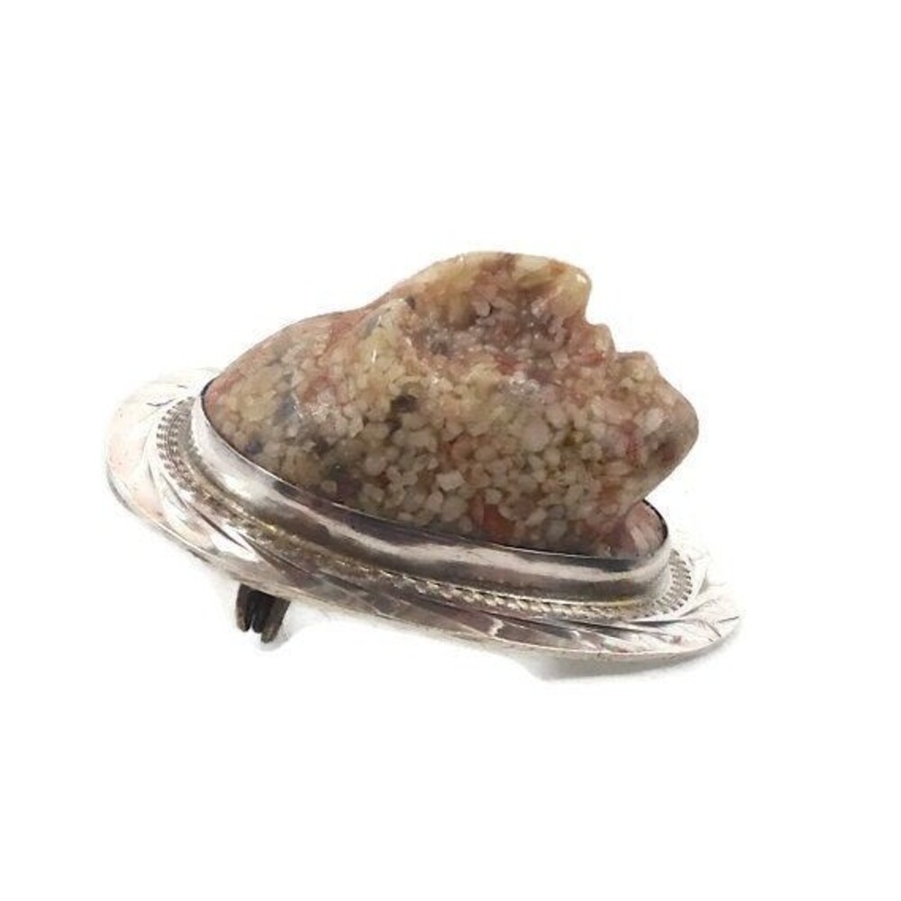 Vintage Face Sterling Silver, Pendant Brooch, Signed EVB, Hecho Mexico